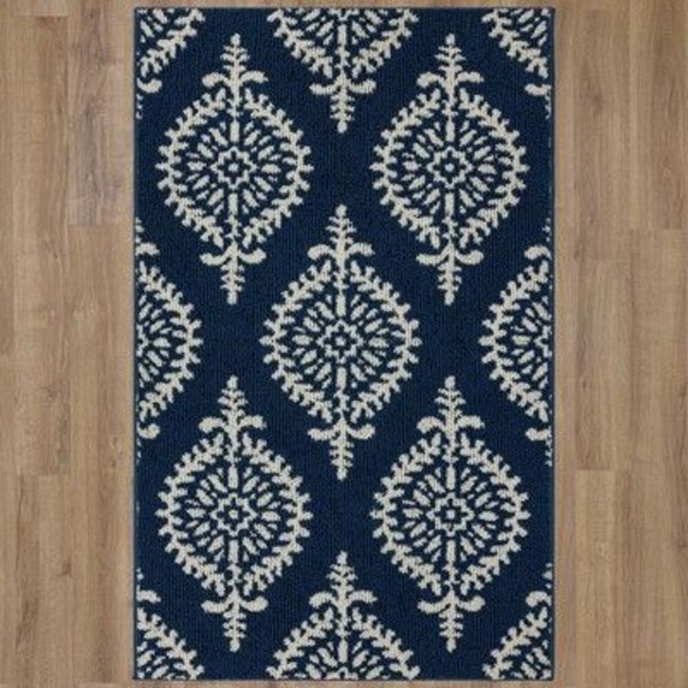 2'6"x4' Washable Paisley Tufted Accent Rugs Indigo - Threshold - Picture 2 of 3